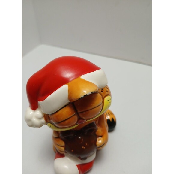 Vintage Enesco Statue Garfield 3" Comic Strip Cat CHRISTMAS Pokey 1980s Rare - Picture 6 of 8